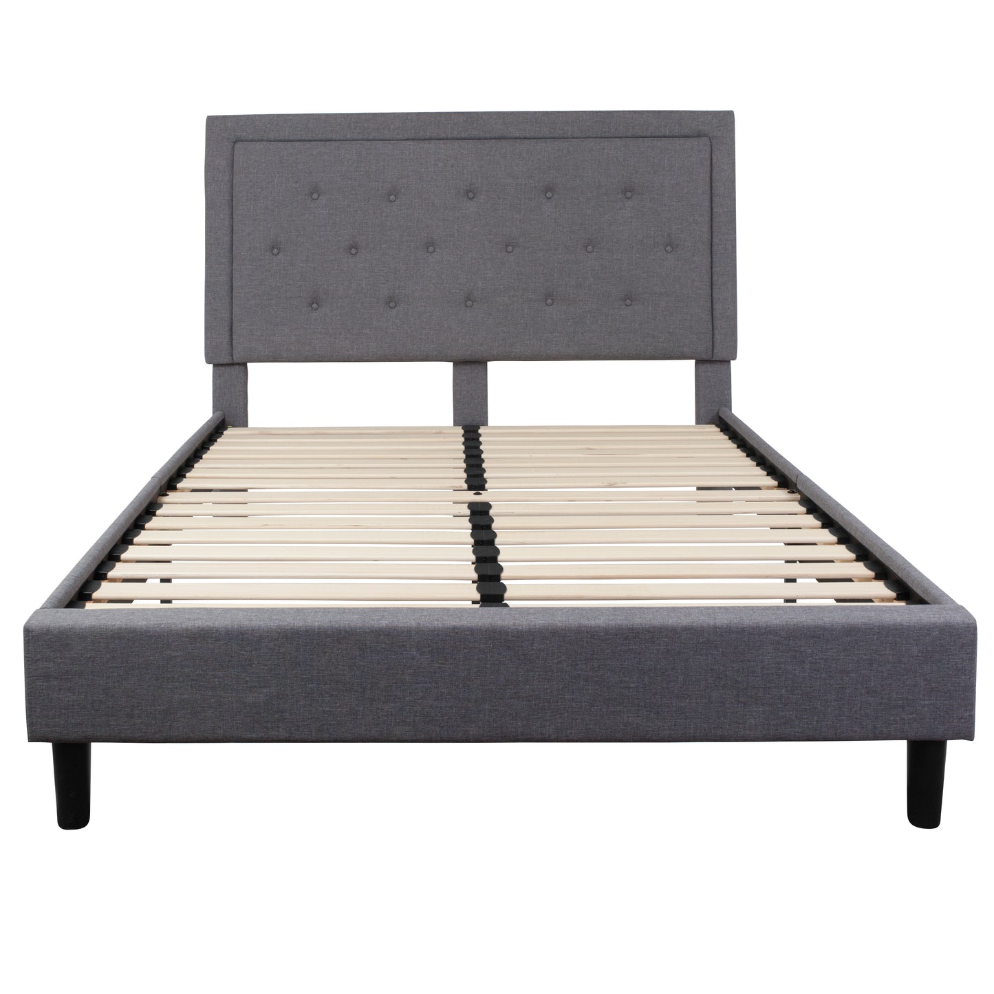 Queen Size Tufted Upholstered Platform Bed with 10 Inch CertiPUR-US Certified Pocket Spring Mattress