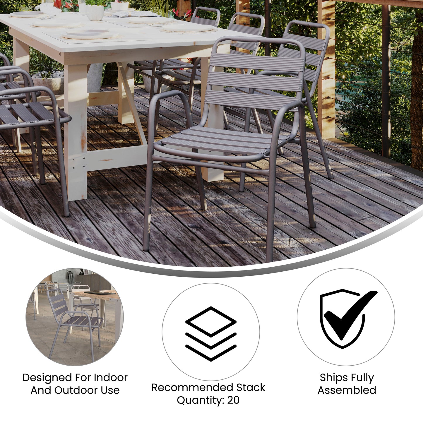 Outdoor Contemporary Restaurant Stack Chair