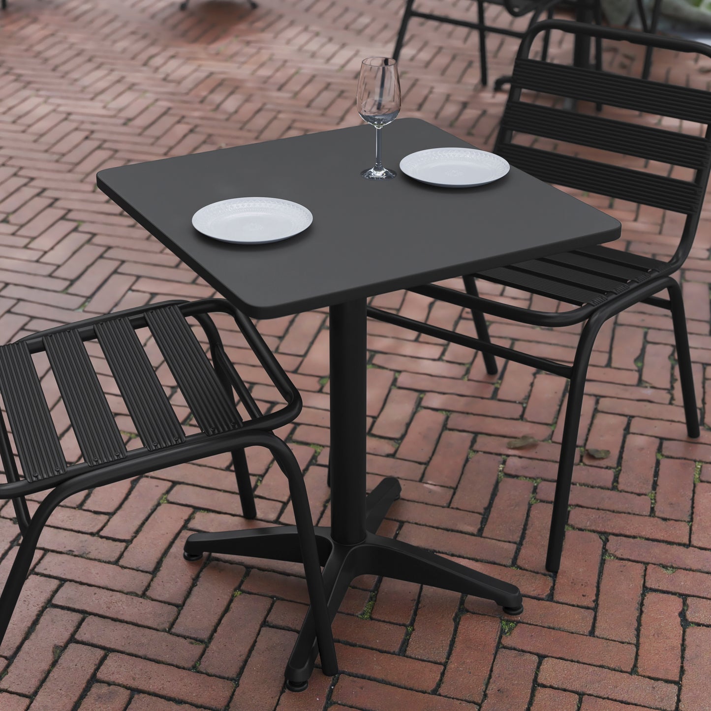 Commercial Metal Square Indoor/Outdoor Table - 23.5" W