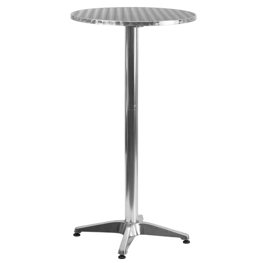 Round Stainless Steel Folding Bar Table for Indoor/Outdoor Use