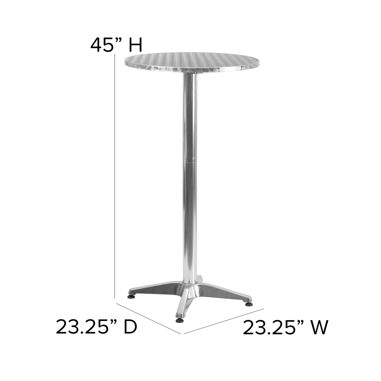 Round Stainless Steel Folding Bar Table for Indoor/Outdoor Use