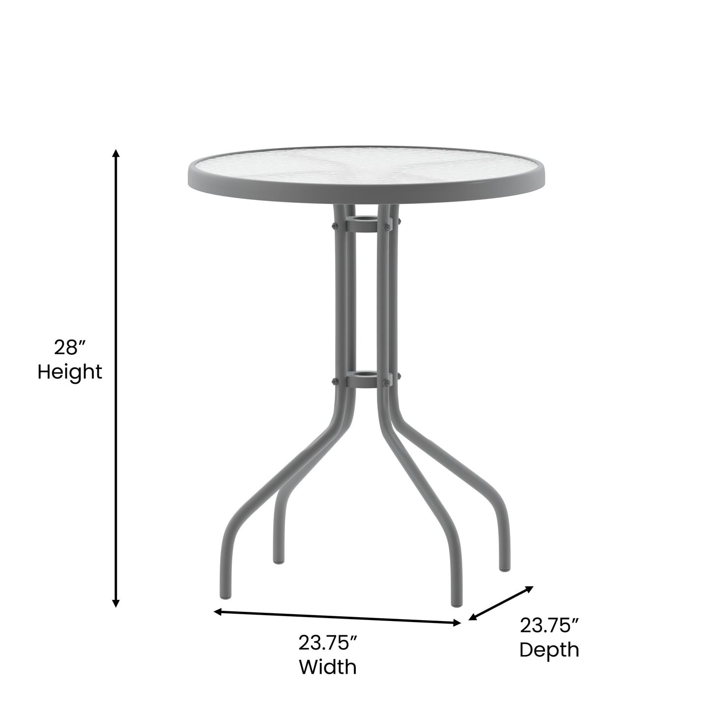 23.75" Round Tempered Glass Commercial Table