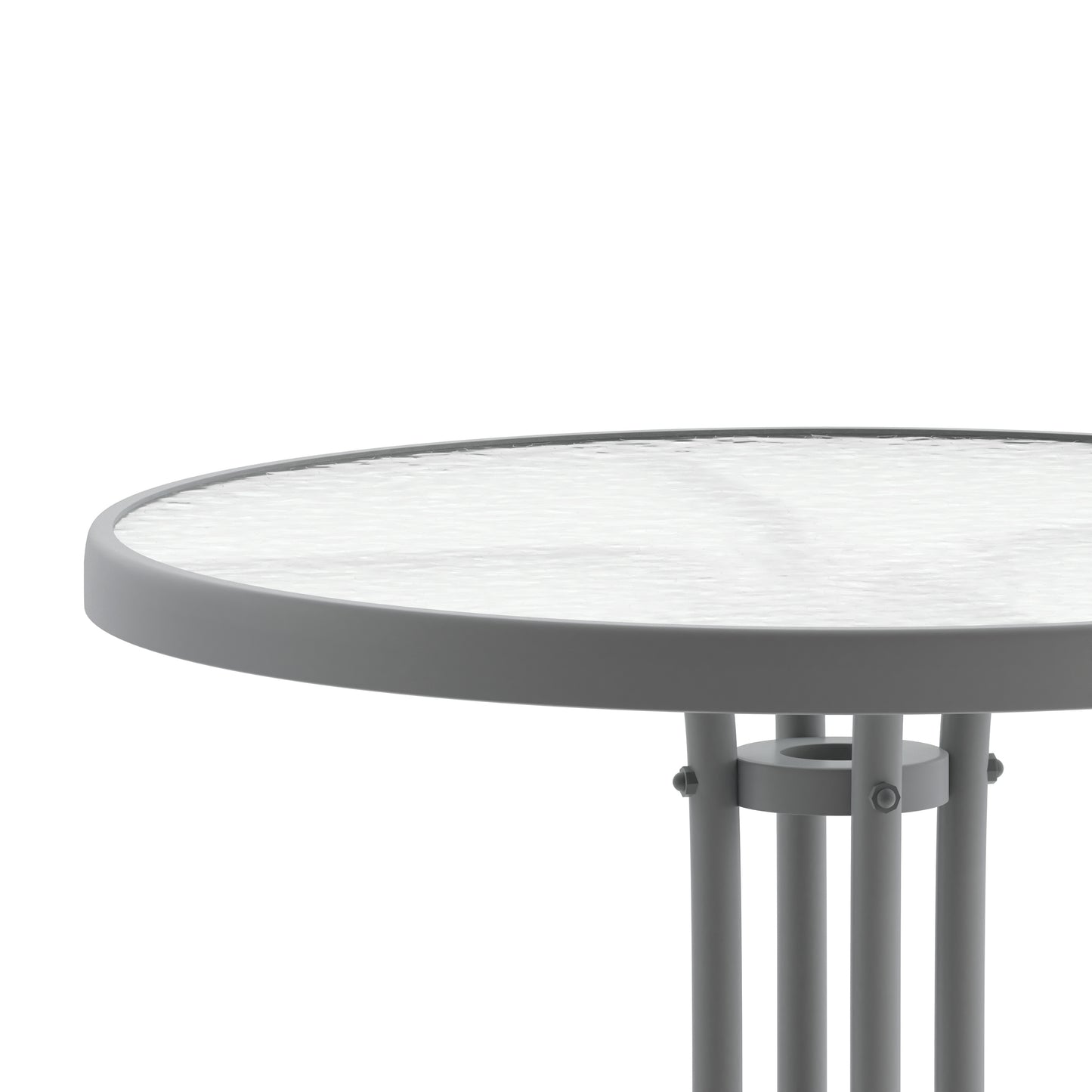 23.75" Round Tempered Glass Commercial Table