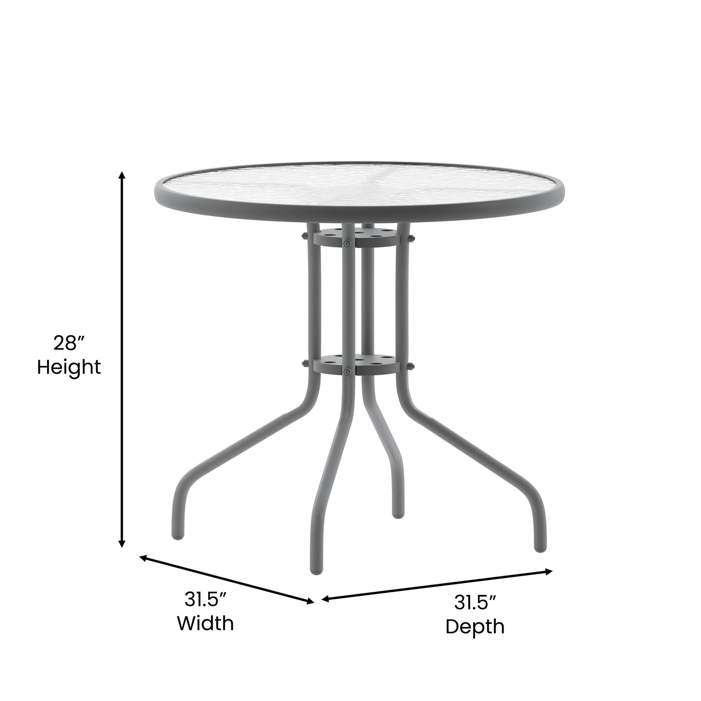 31.5" Round Tempered Glass Commercial Table