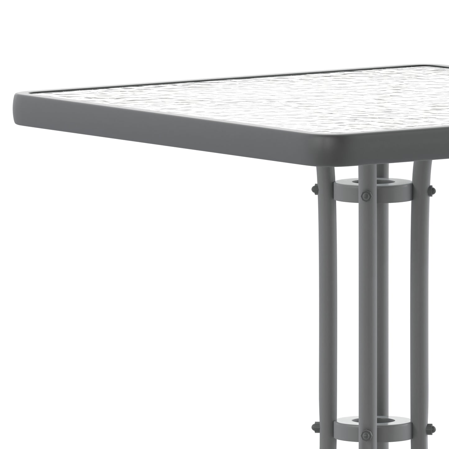 23.75" Square Tempered Glass Commercial Table