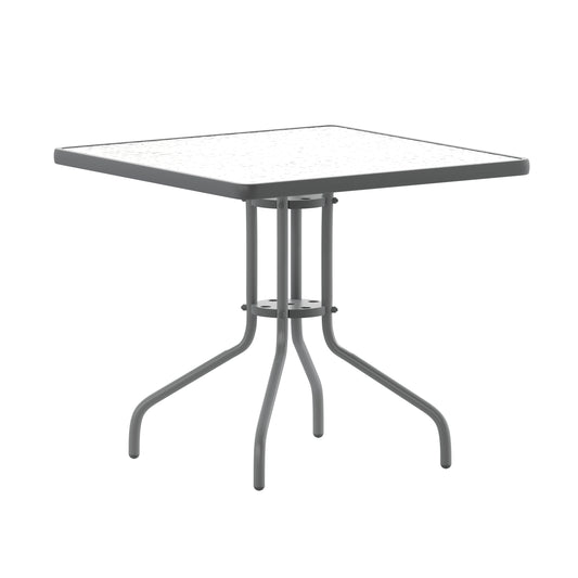 31.5" Square Tempered Glass Commercial Table