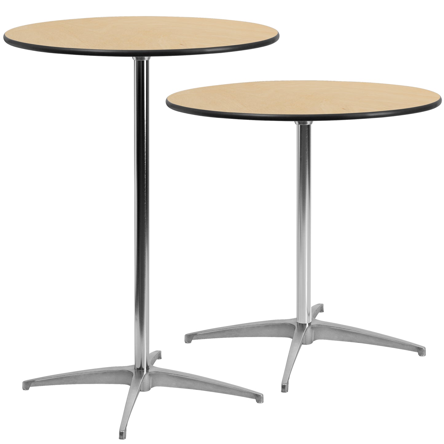 30'' Round Wood Cocktail Table with 30'' and 42'' Columns