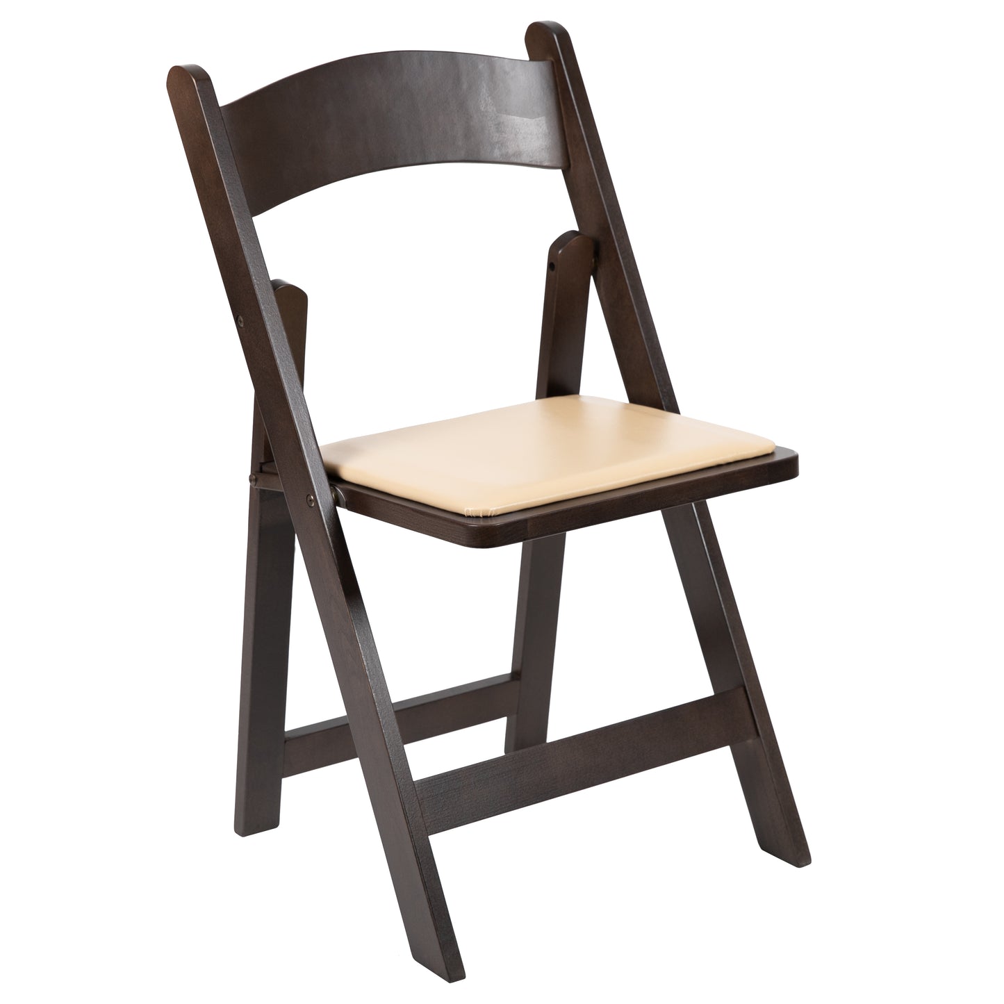 Wood Folding Chair with Vinyl Padded Seat