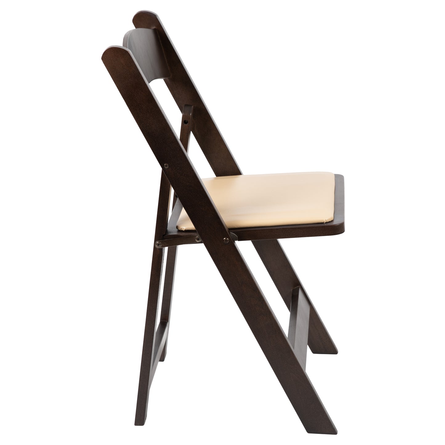 Wood Folding Chair with Vinyl Padded Seat