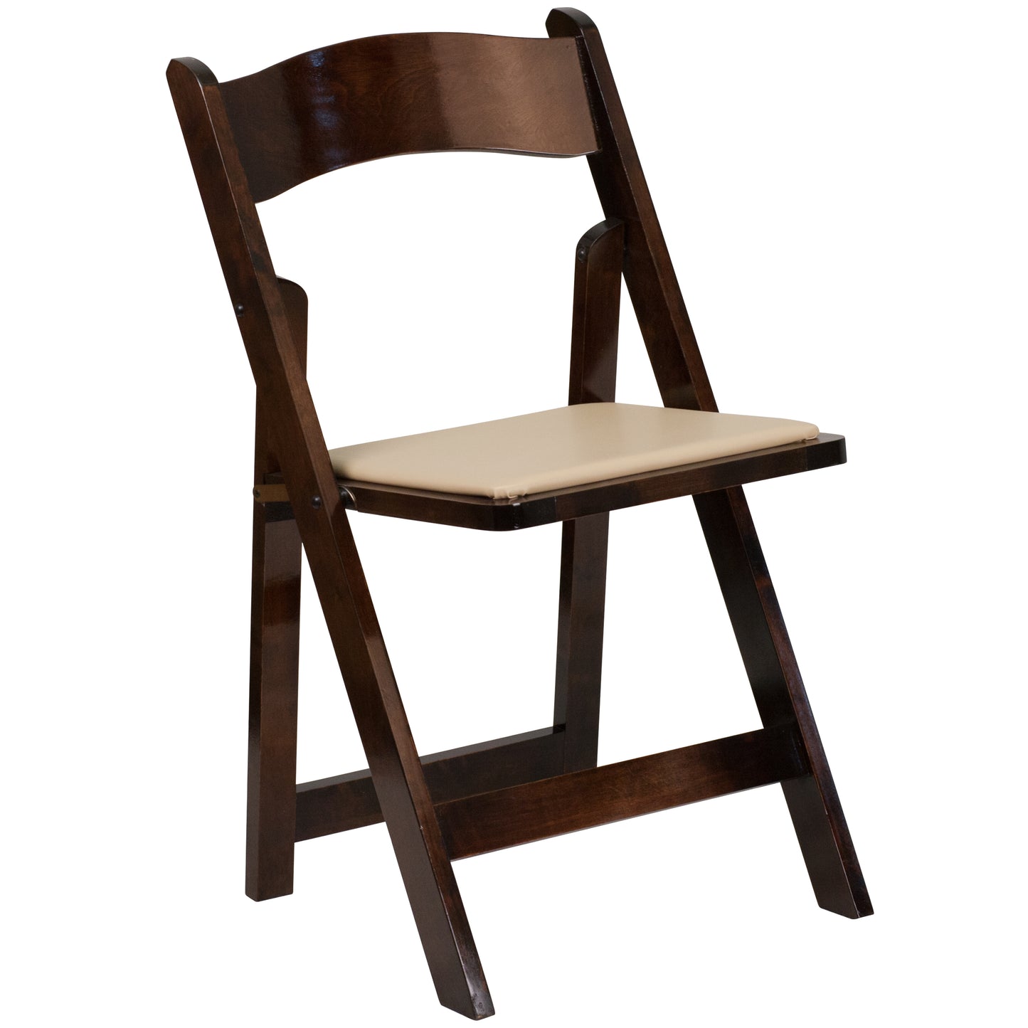 Wood Folding Chair with Vinyl Padded Seat