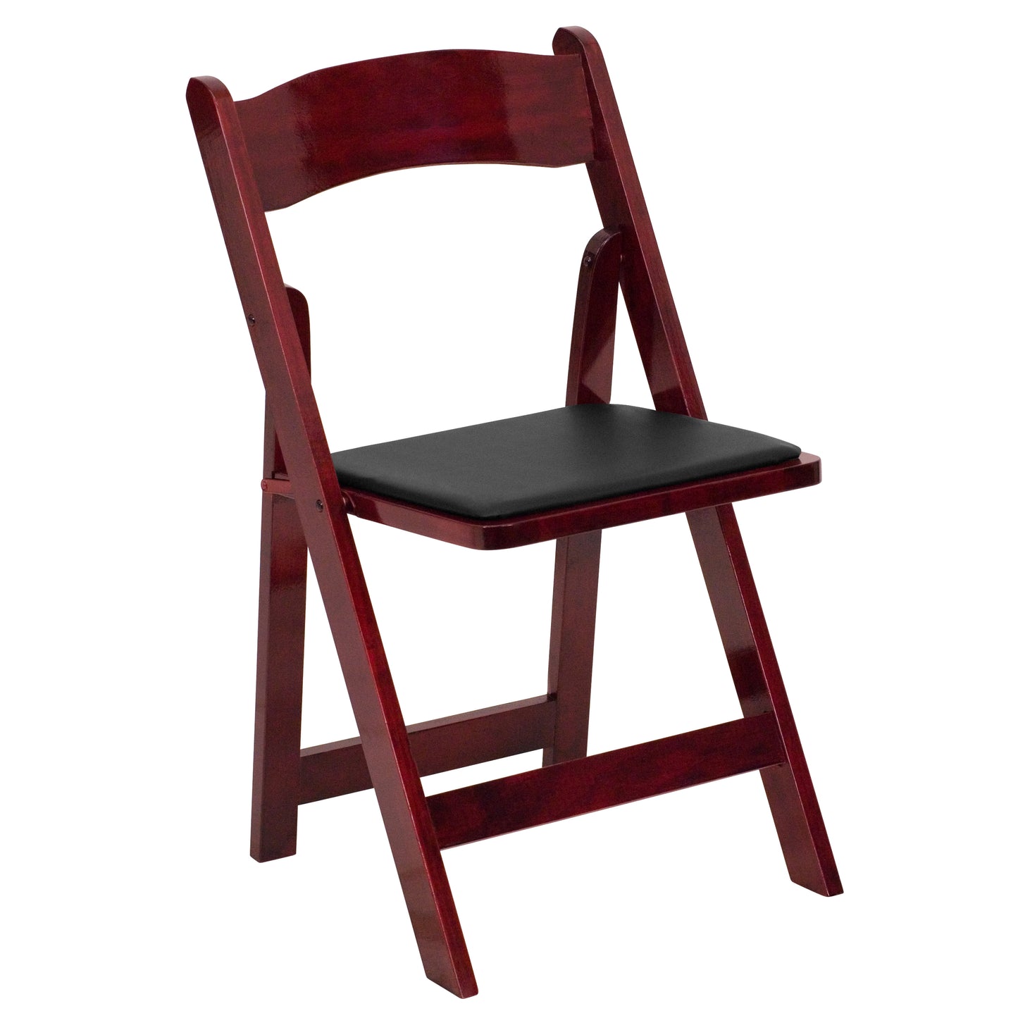 Wood Folding Chair with Vinyl Padded Seat