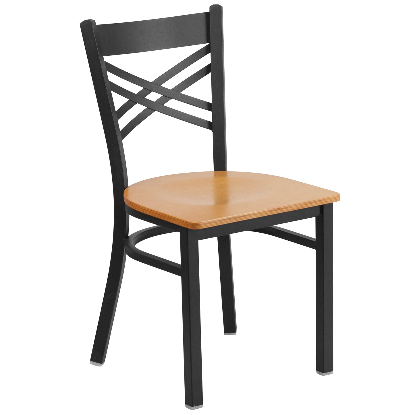 Commercial Grade Metal Dining Chair with 500 lb. Weight Capacity and 'X' Back Design- Vinyl Seat