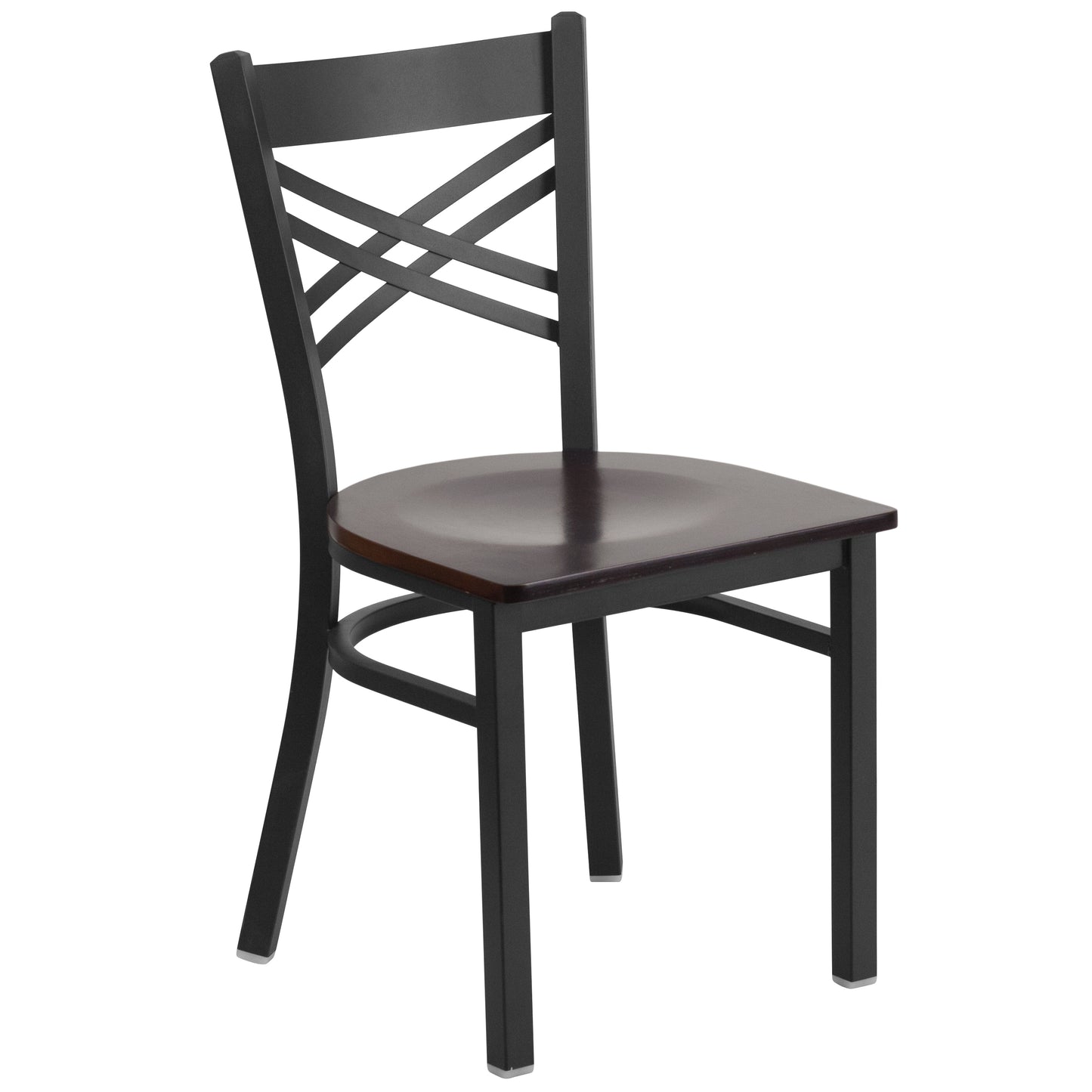 Commercial Grade Metal Dining Chair with 500 lb. Weight Capacity and 'X' Back Design- Vinyl Seat