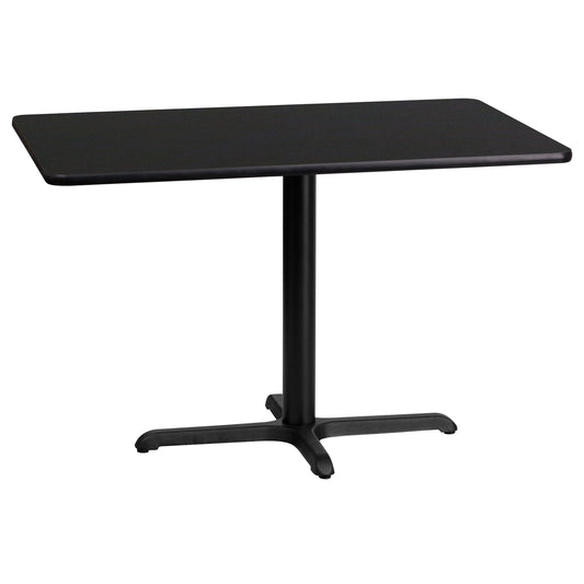 24'' x 42'' Rectangular Black Laminate Dining Table with 23.5'' x 29.5'' Table Base