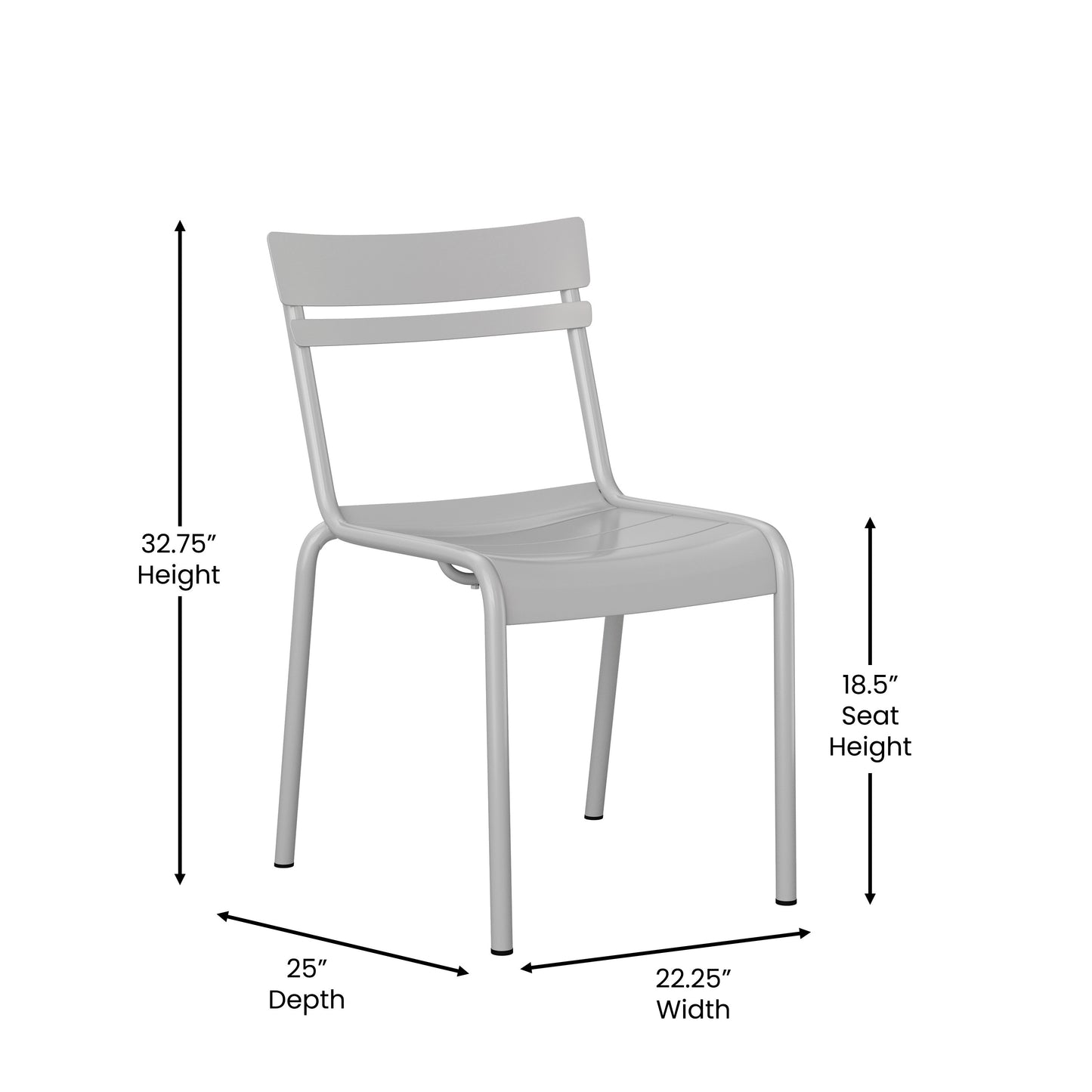 Commercial Grade Steel Stack Indoor-Outdoor Armless Chair