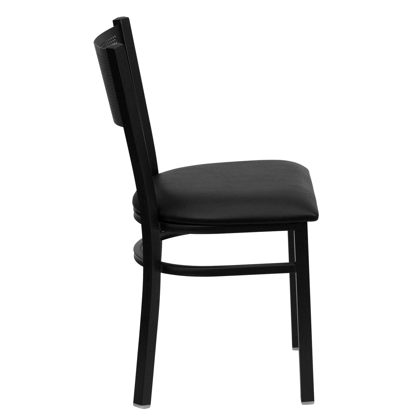 Grid Back Metal Restaurant Chair - Vinyl Seat