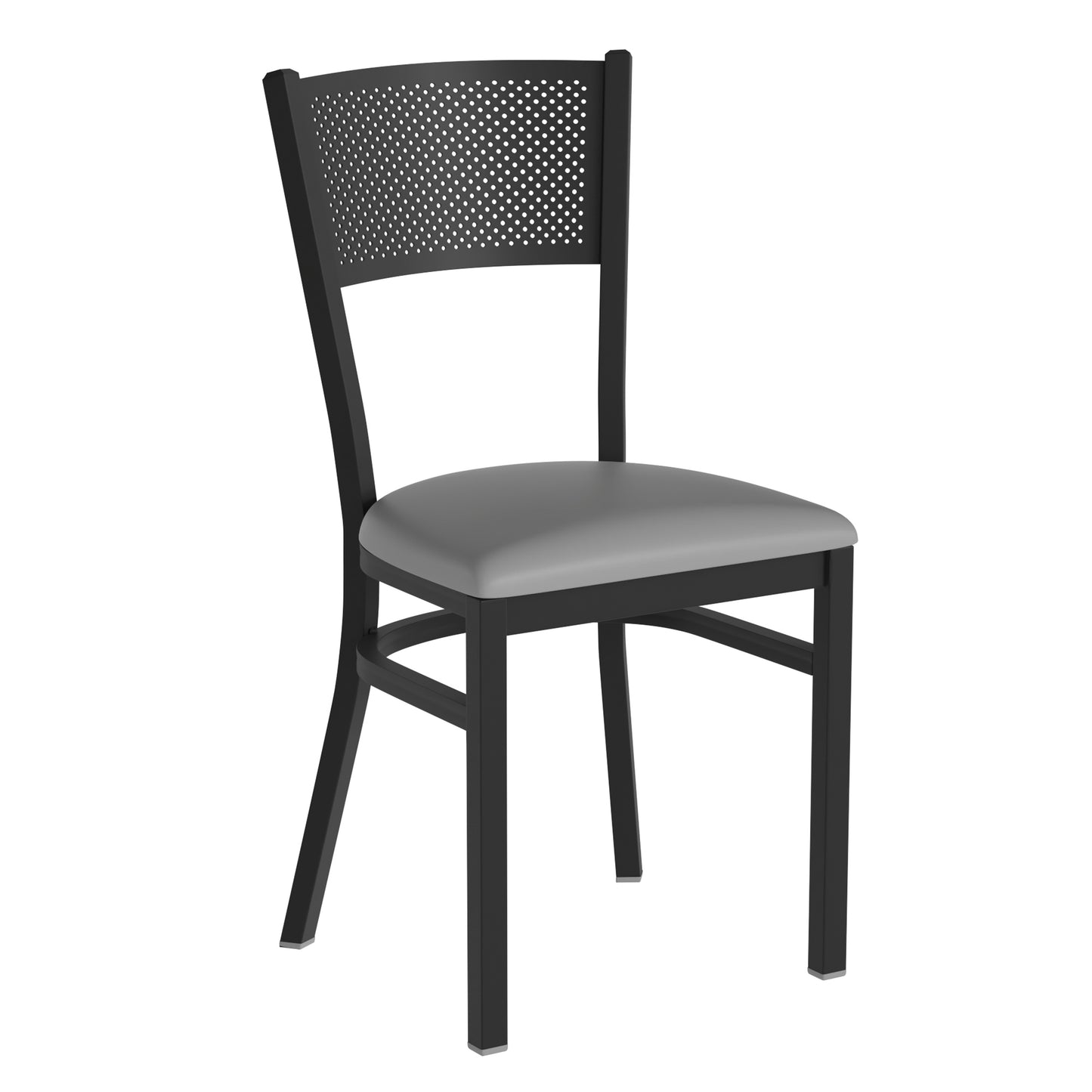 Grid Back Metal Restaurant Chair - Vinyl Seat