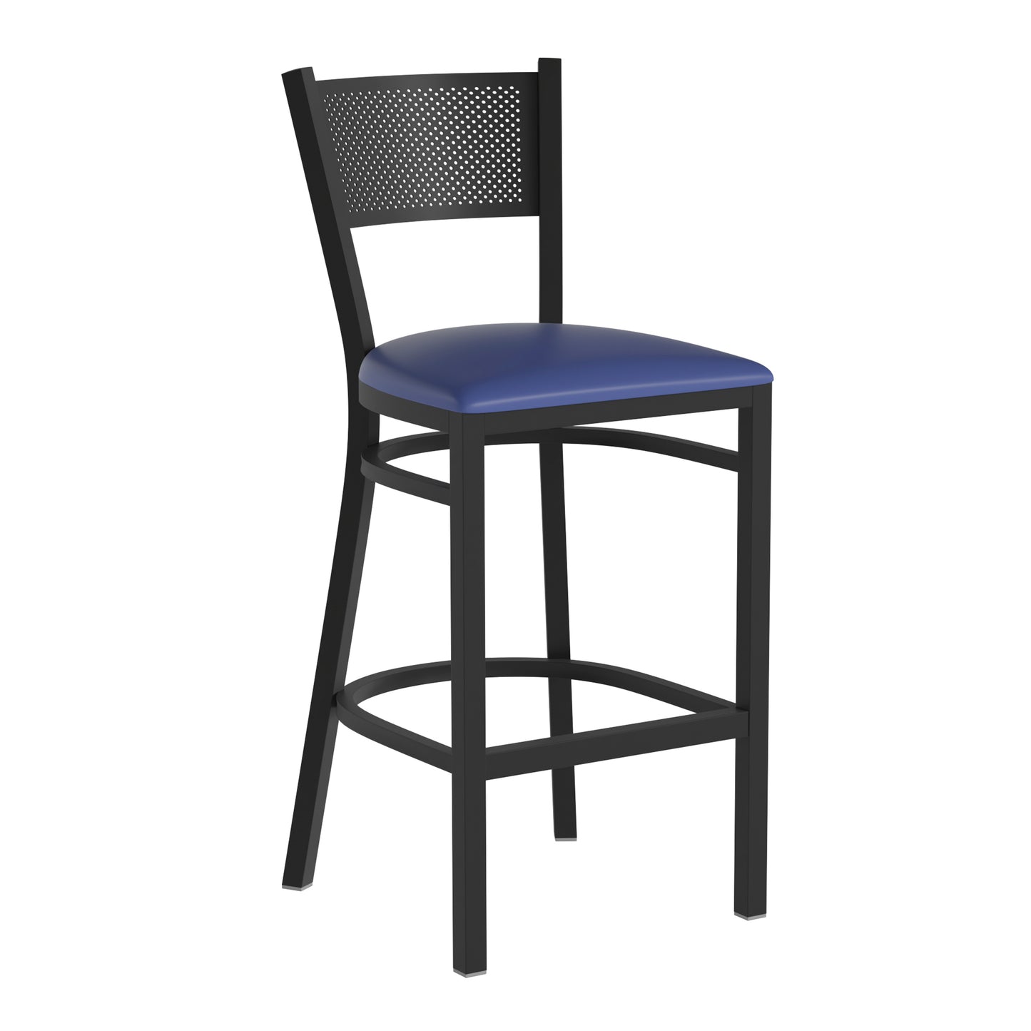 Grid Back Metal Restaurant Barstool - Vinyl Seat