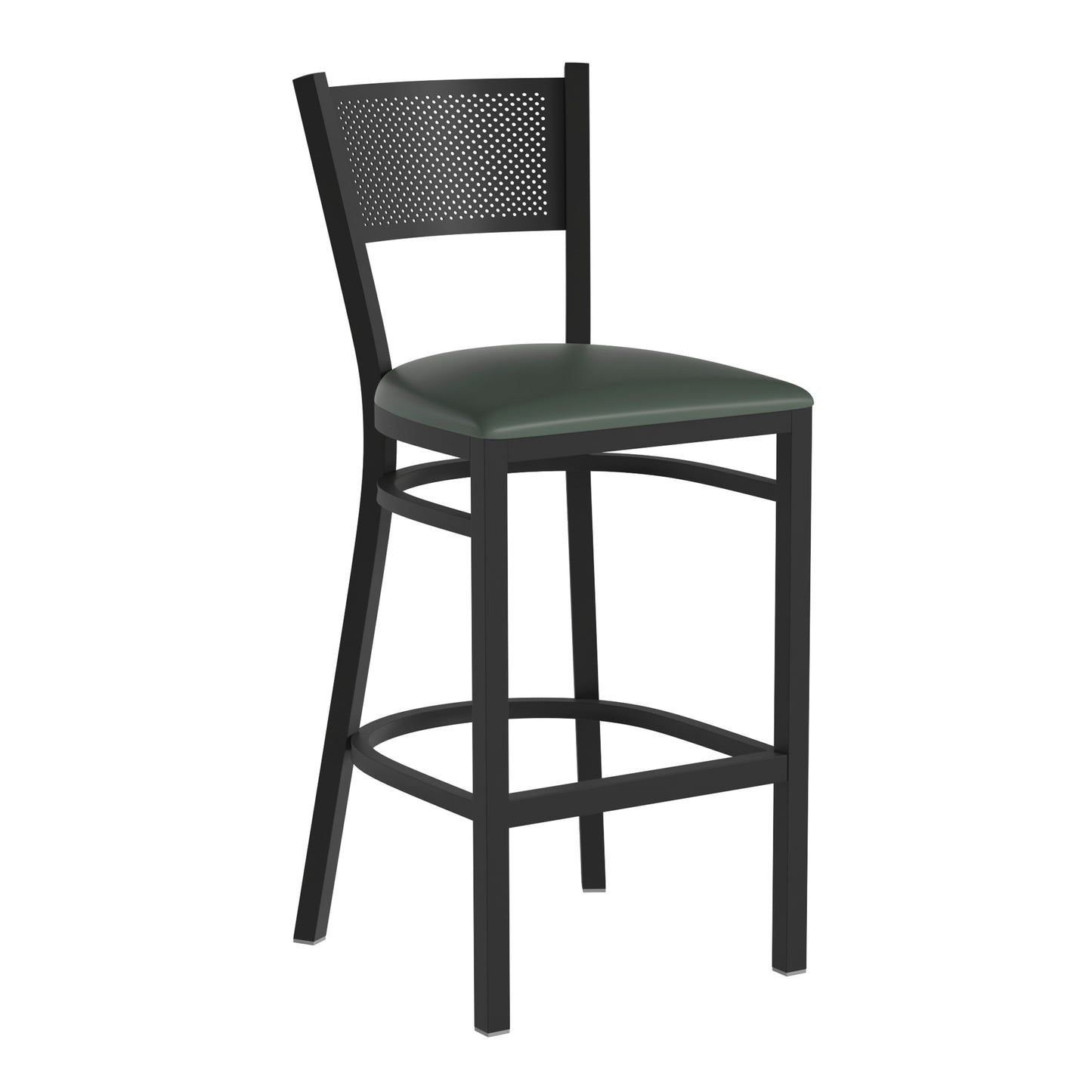 Grid Back Metal Restaurant Barstool - Vinyl Seat