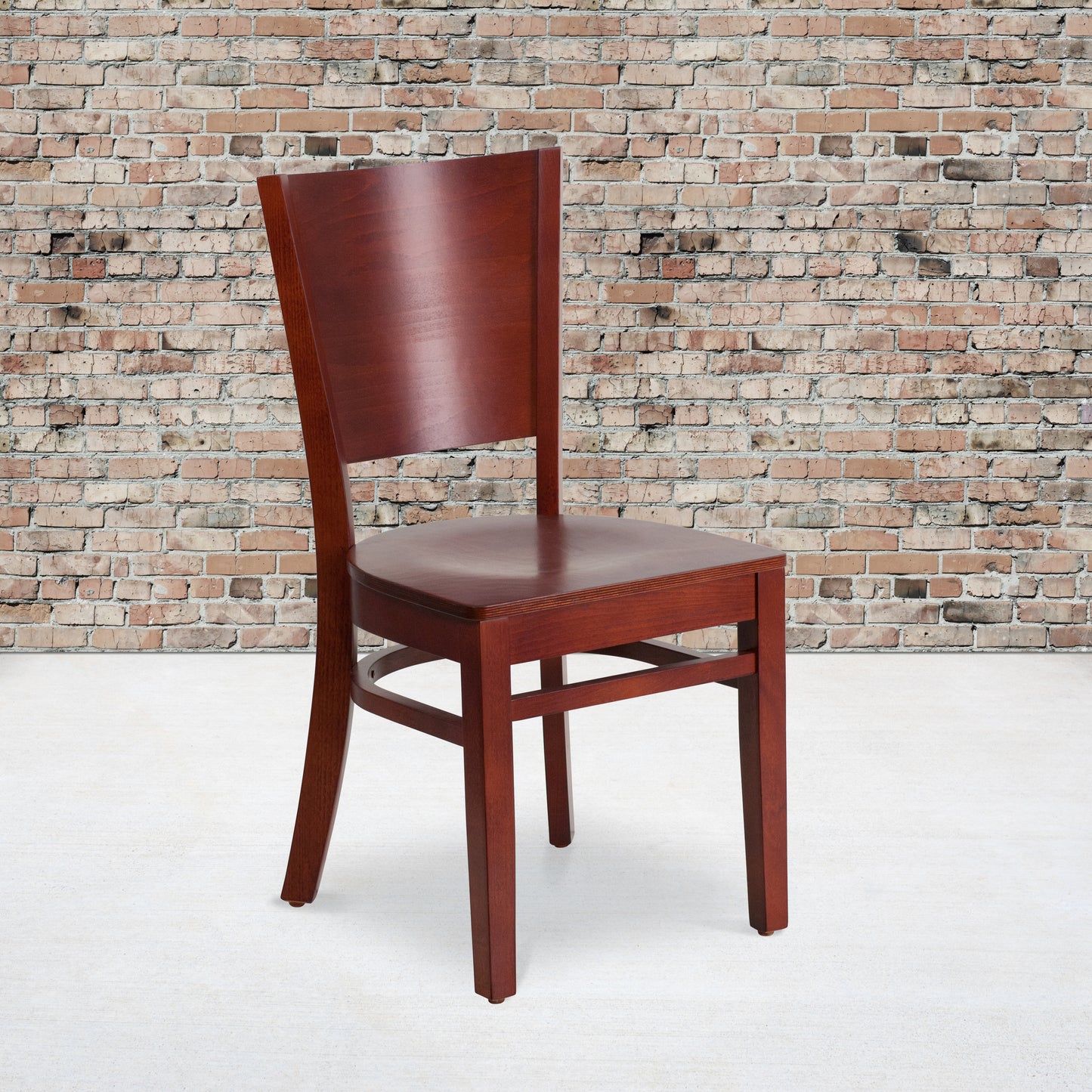 Solid Back Mahogany Wood Restaurant Chair