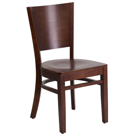 Solid Back Walnut Wood Restaurant Chair