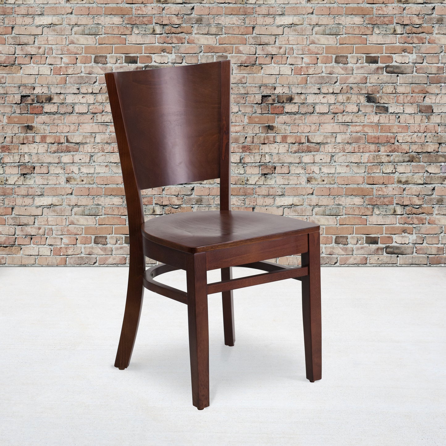 Solid Back Walnut Wood Restaurant Chair