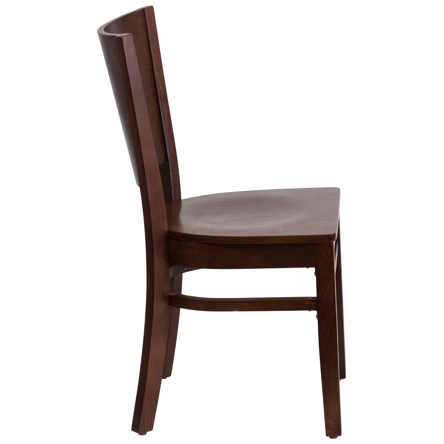 Solid Back Walnut Wood Restaurant Chair