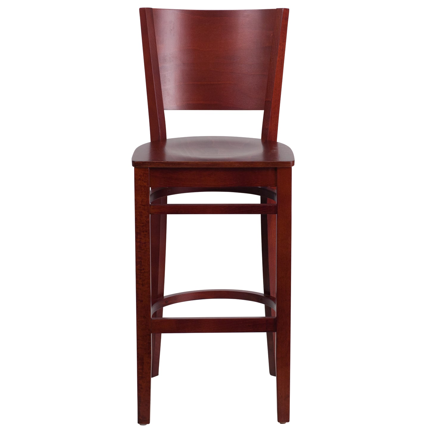 Solid Back Mahogany Wood Restaurant Barstool