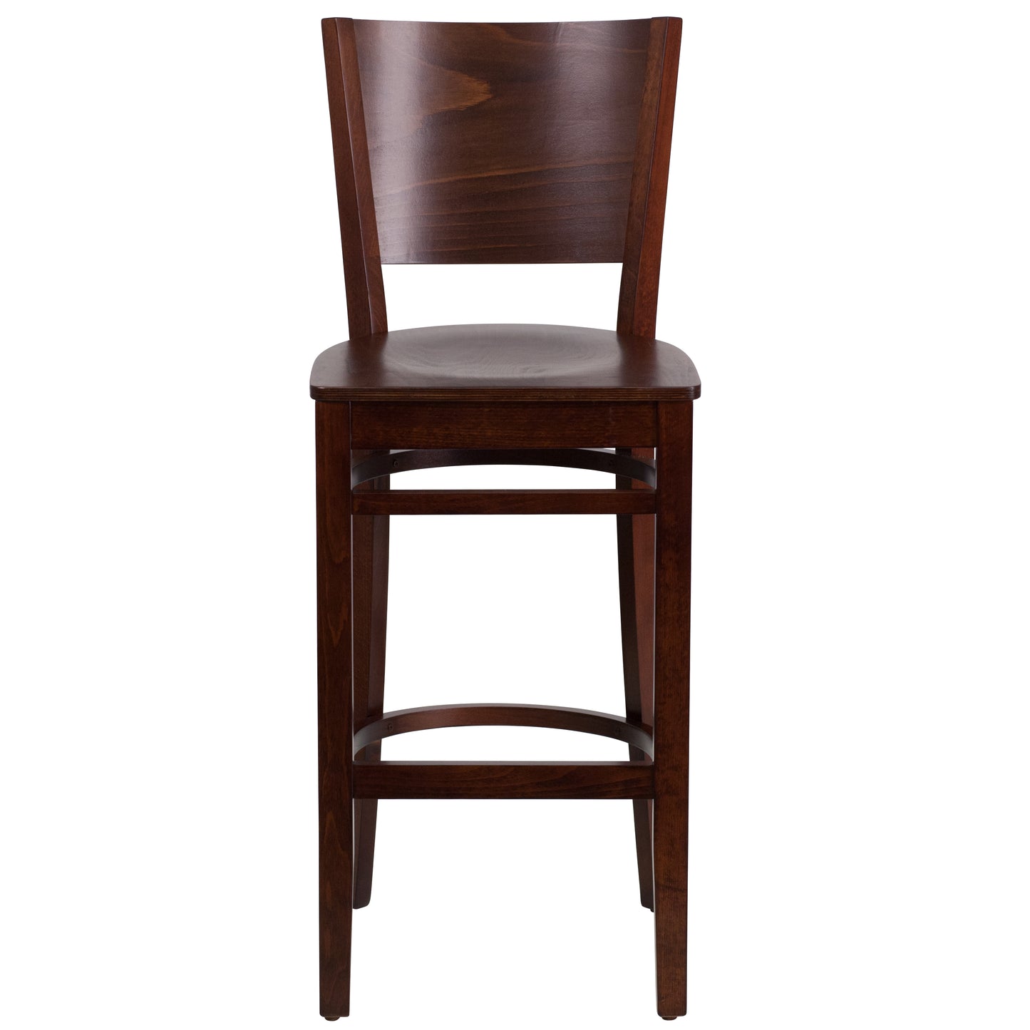 Solid Back Walnut Wood Restaurant Barstool