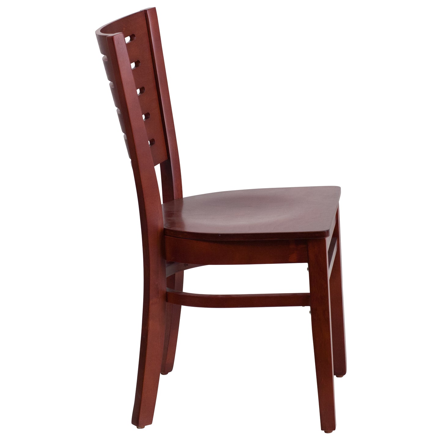 Slat Back Mahogany Wood Restaurant Chair