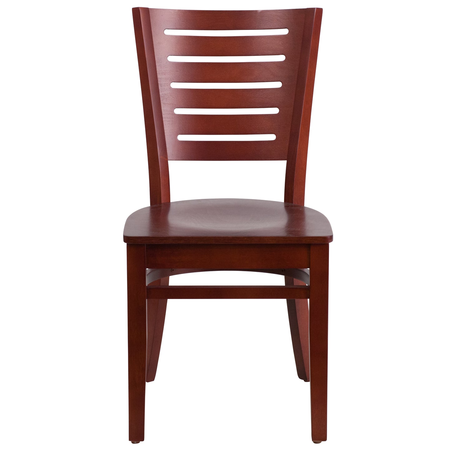 Slat Back Mahogany Wood Restaurant Chair