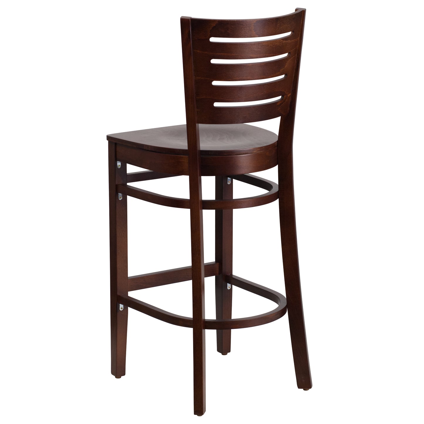 Slat Back Walnut Wood Restaurant Barstool