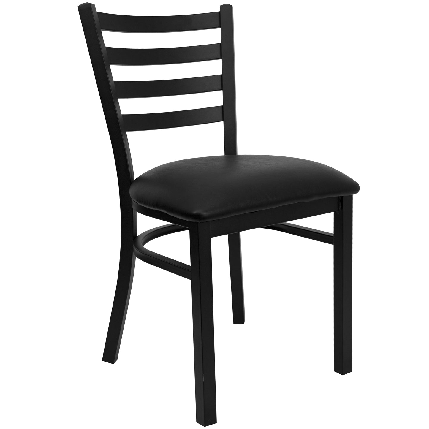 Ladder Back Metal Restaurant Chair - Vinyl Seat