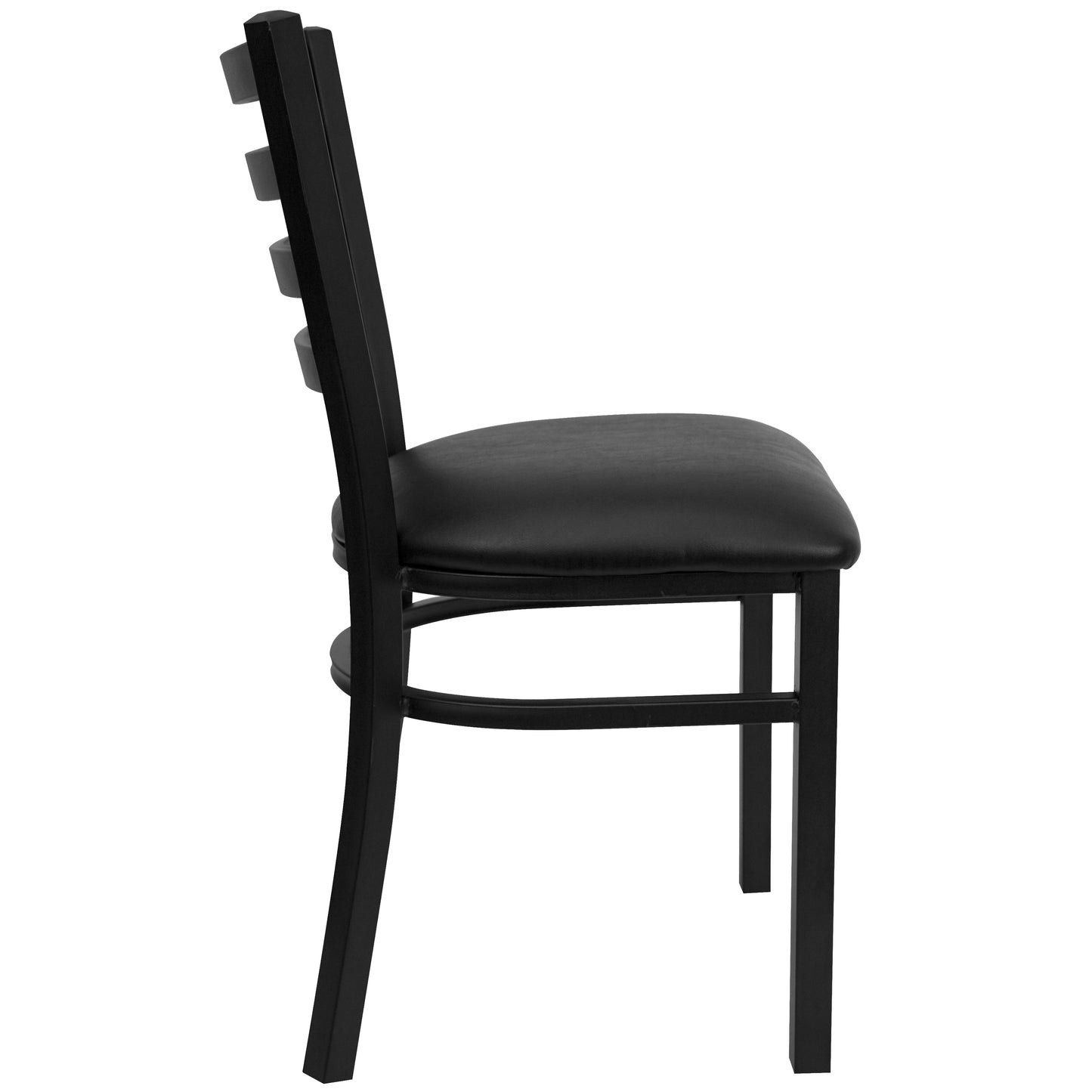 Ladder Back Metal Restaurant Chair - Vinyl Seat