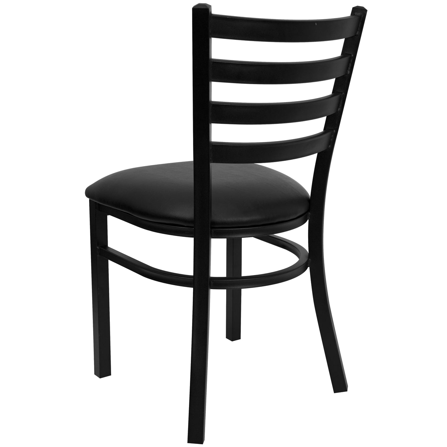 Ladder Back Metal Restaurant Chair - Vinyl Seat