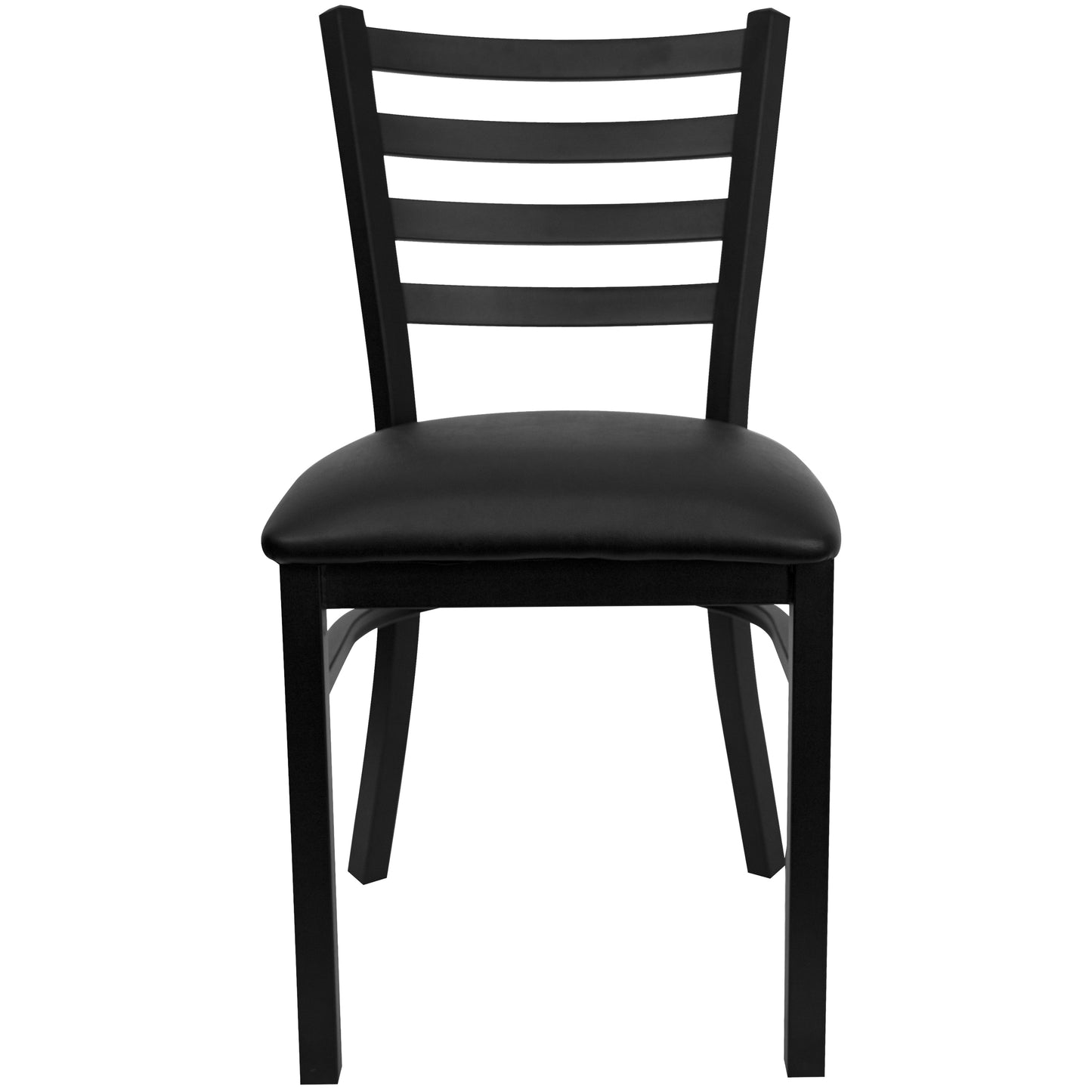 Ladder Back Metal Restaurant Chair - Vinyl Seat