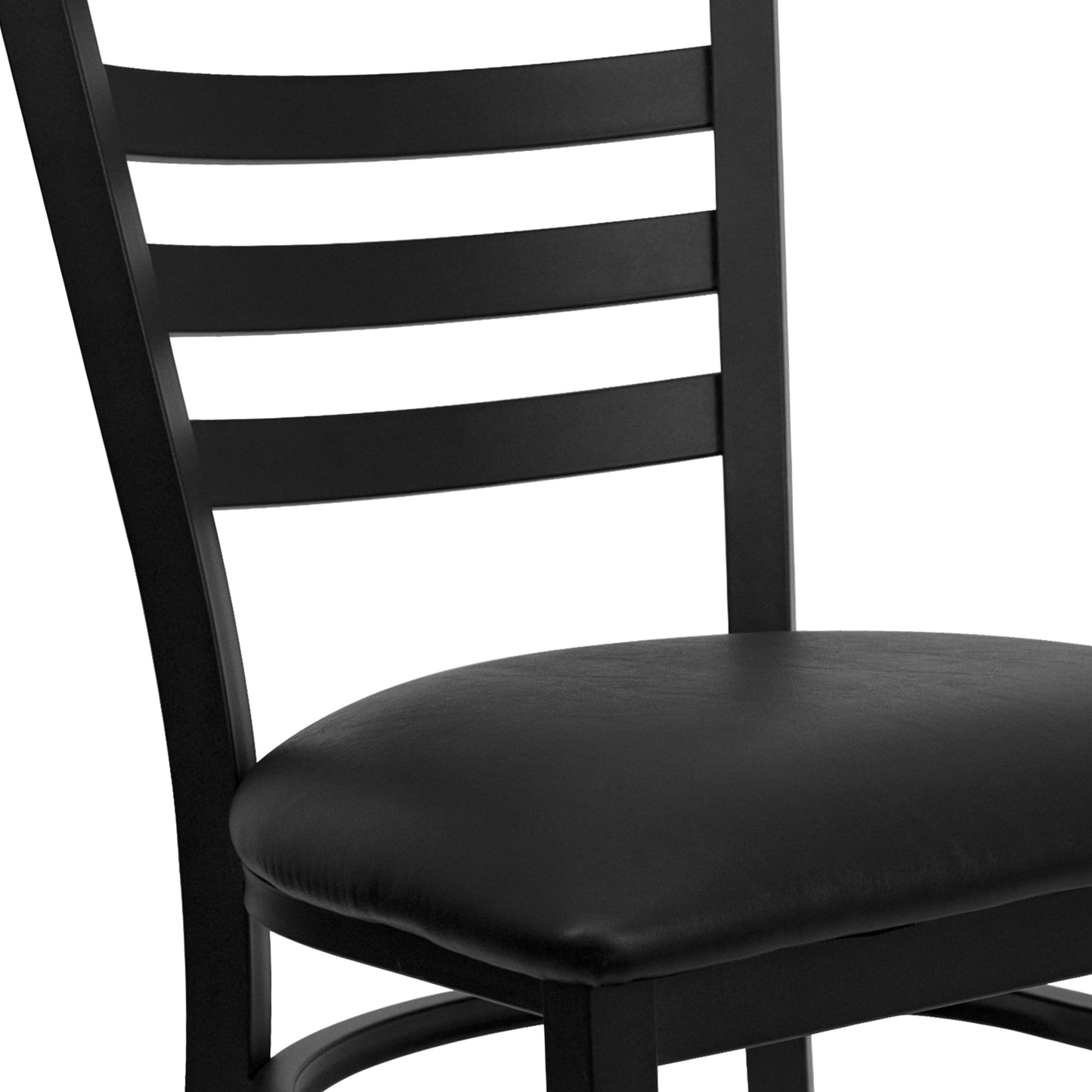 Ladder Back Metal Restaurant Chair - Vinyl Seat