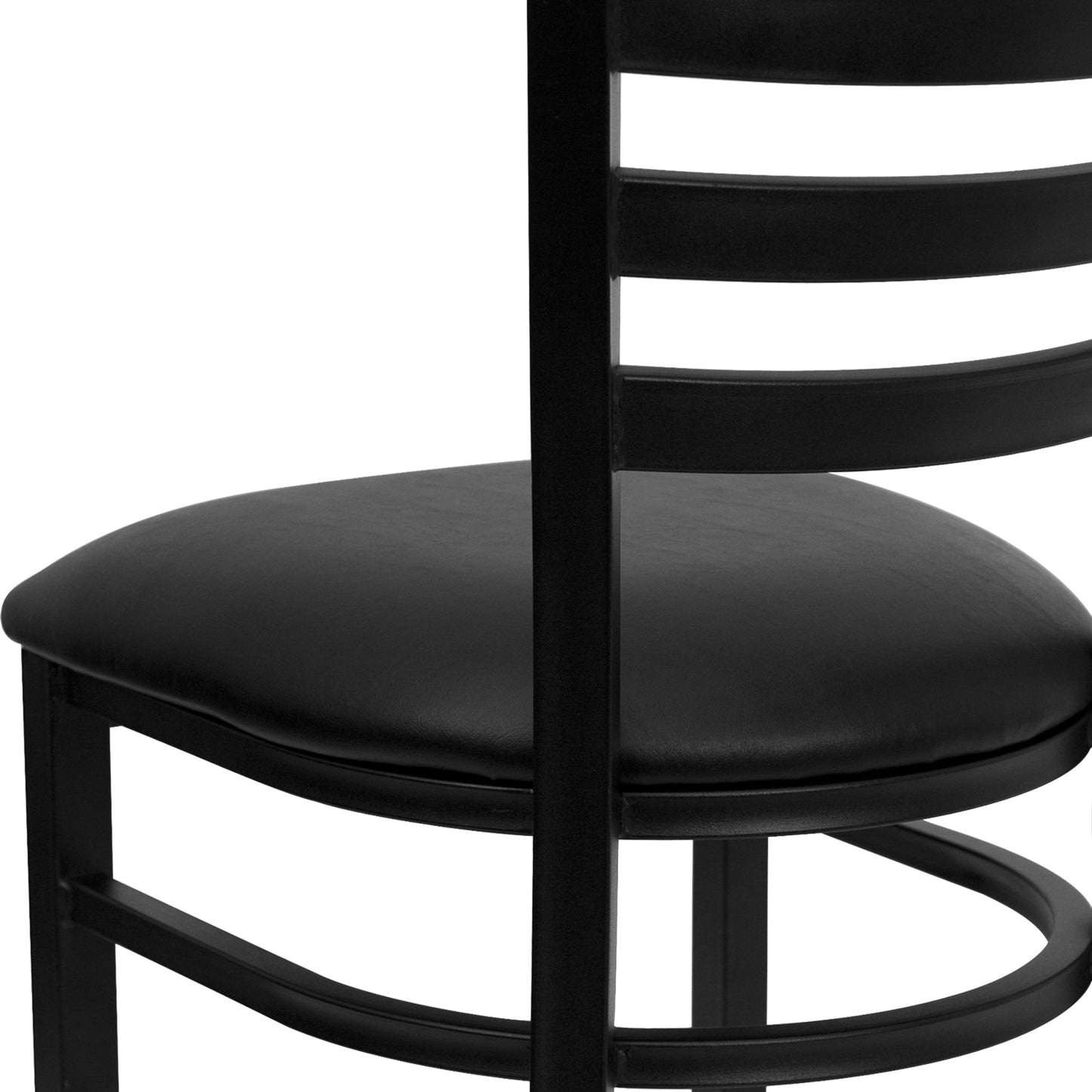 Ladder Back Metal Restaurant Chair - Vinyl Seat