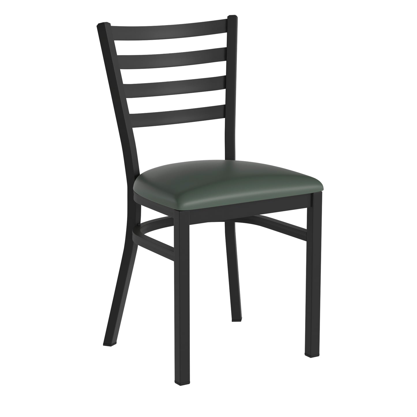 Ladder Back Metal Restaurant Chair - Vinyl Seat