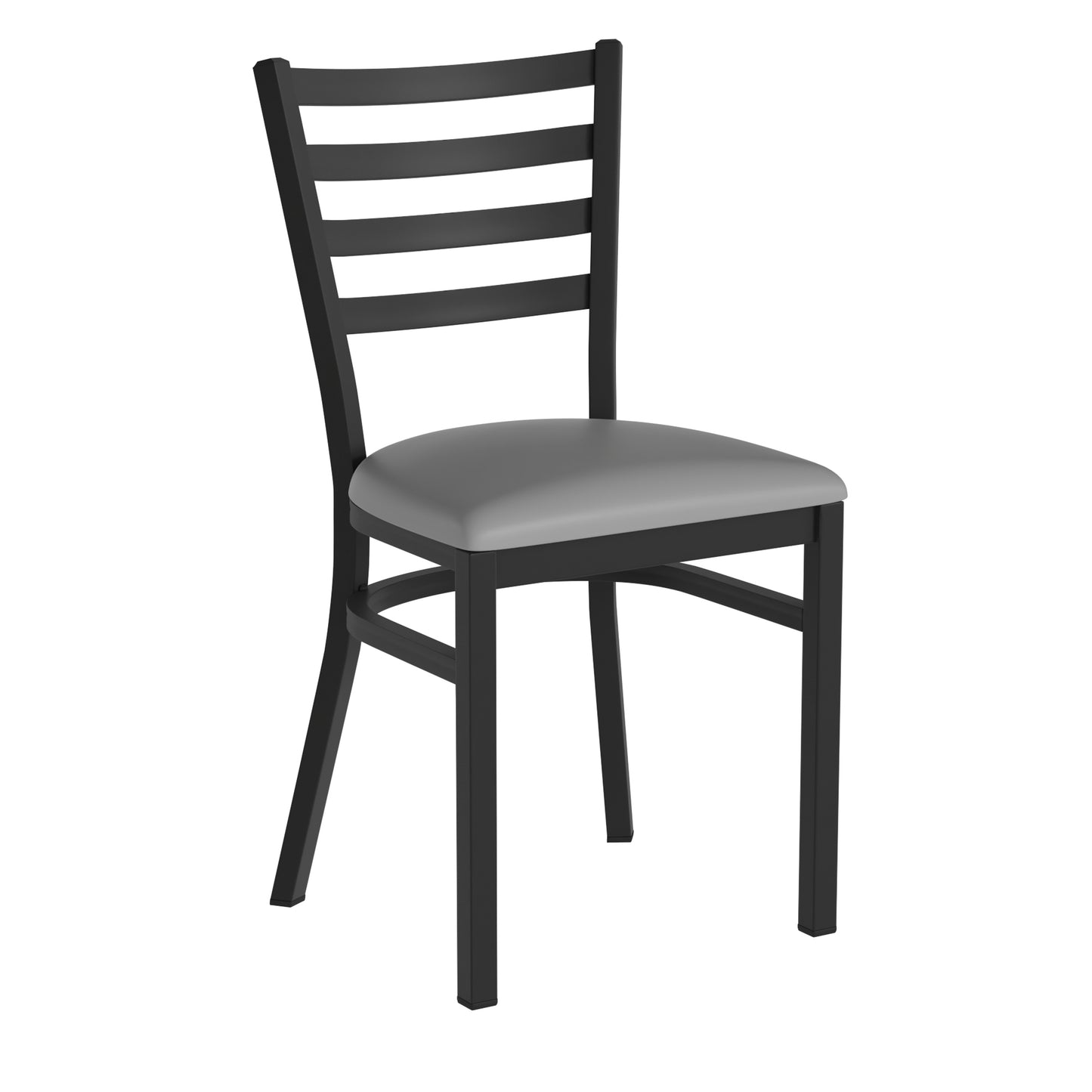 Ladder Back Metal Restaurant Chair - Vinyl Seat