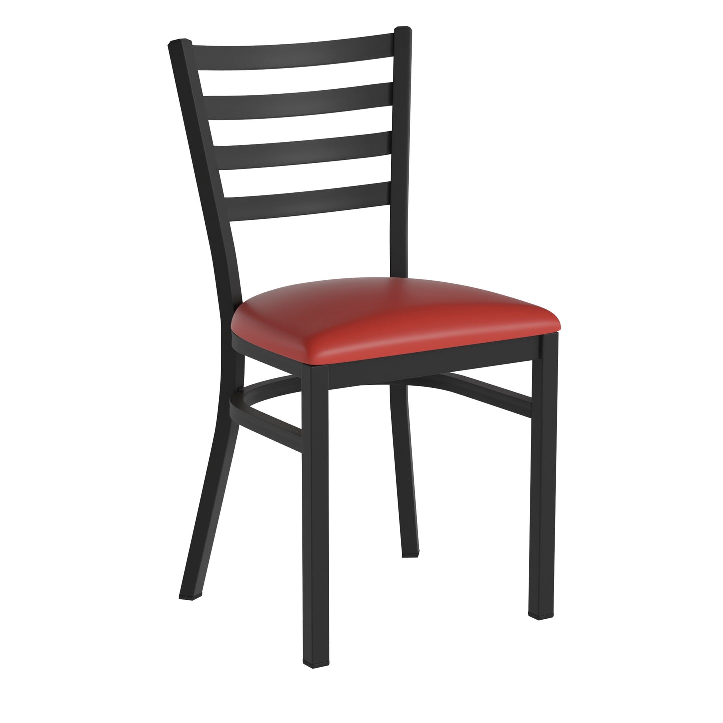 Ladder Back Metal Restaurant Chair - Vinyl Seat