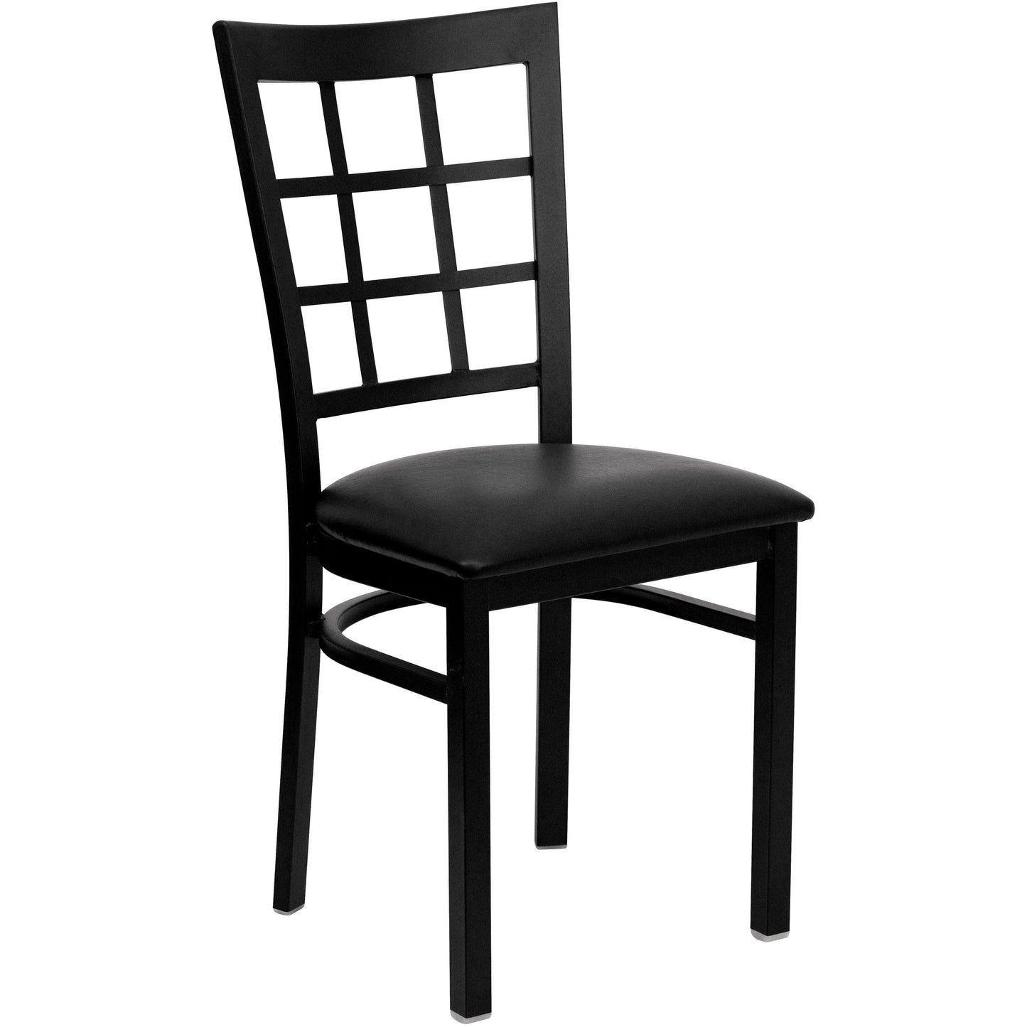 Window Back Metal Restaurant Chair - Vinyl Seat