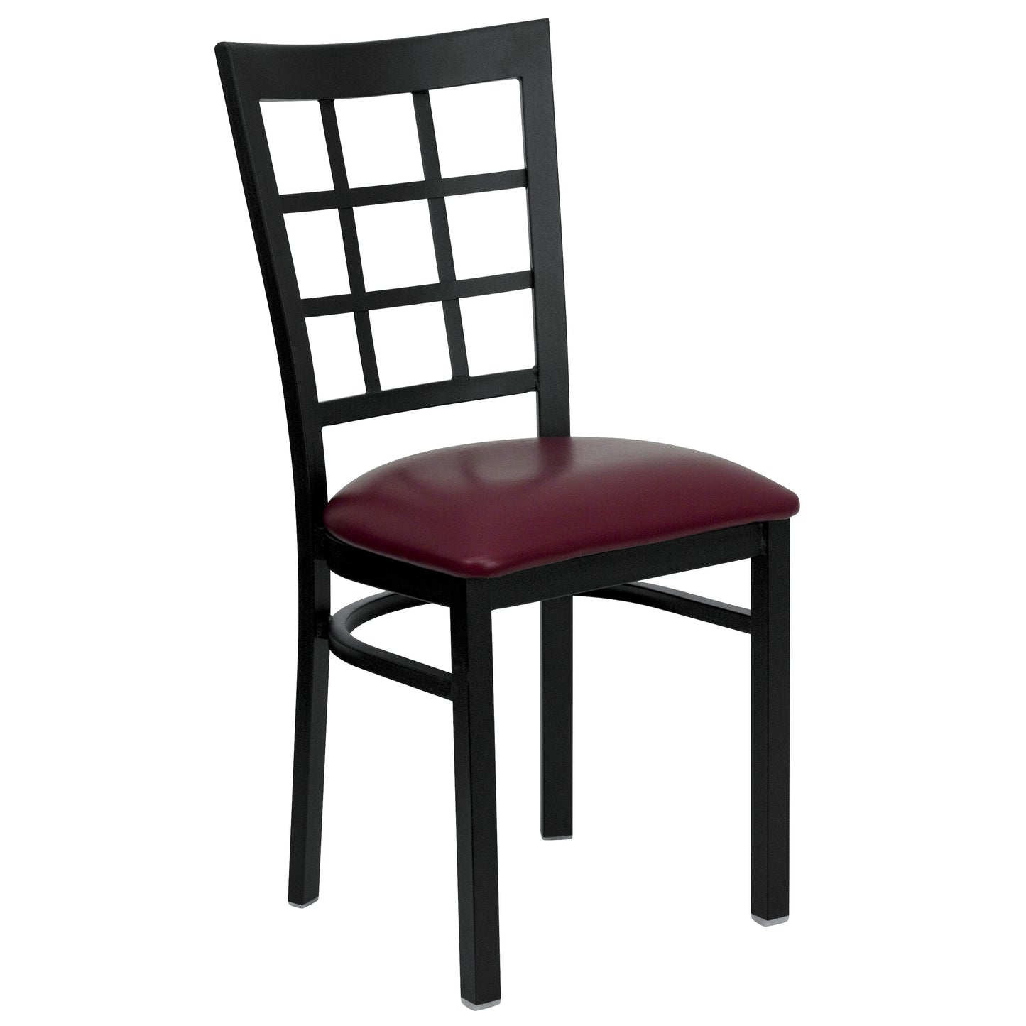 Window Back Metal Restaurant Chair - Vinyl Seat