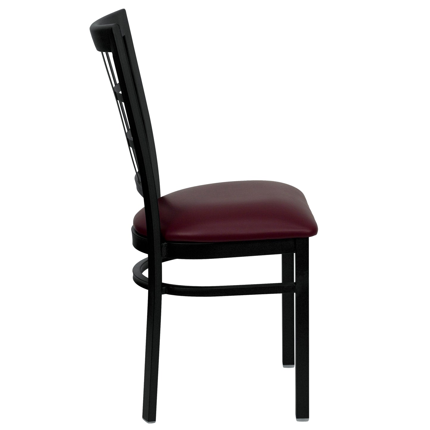 Window Back Metal Restaurant Chair - Vinyl Seat