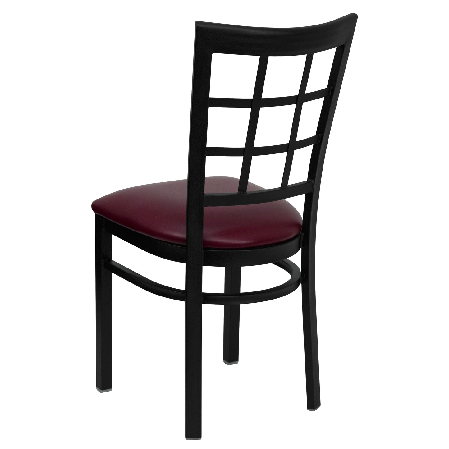 Window Back Metal Restaurant Chair - Vinyl Seat