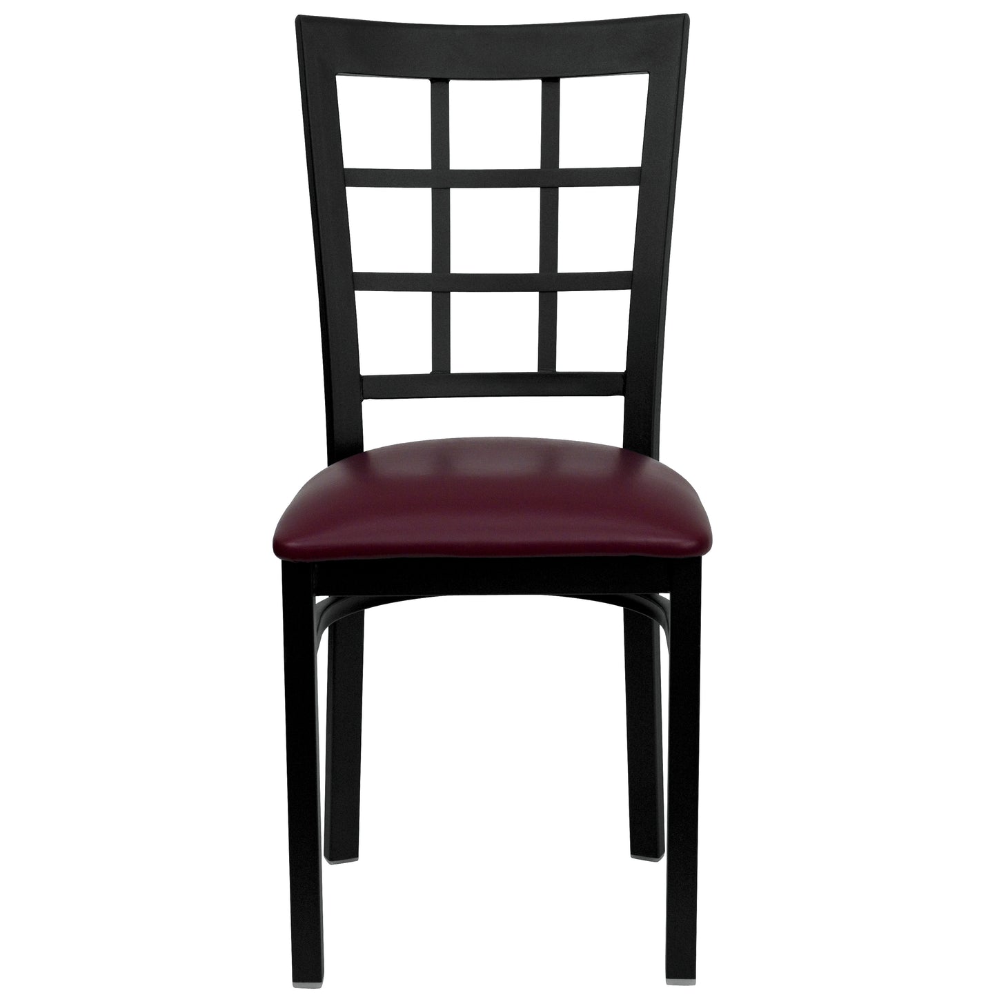 Window Back Metal Restaurant Chair - Vinyl Seat