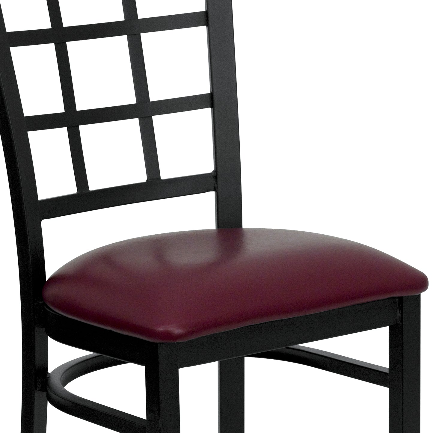 Window Back Metal Restaurant Chair - Vinyl Seat