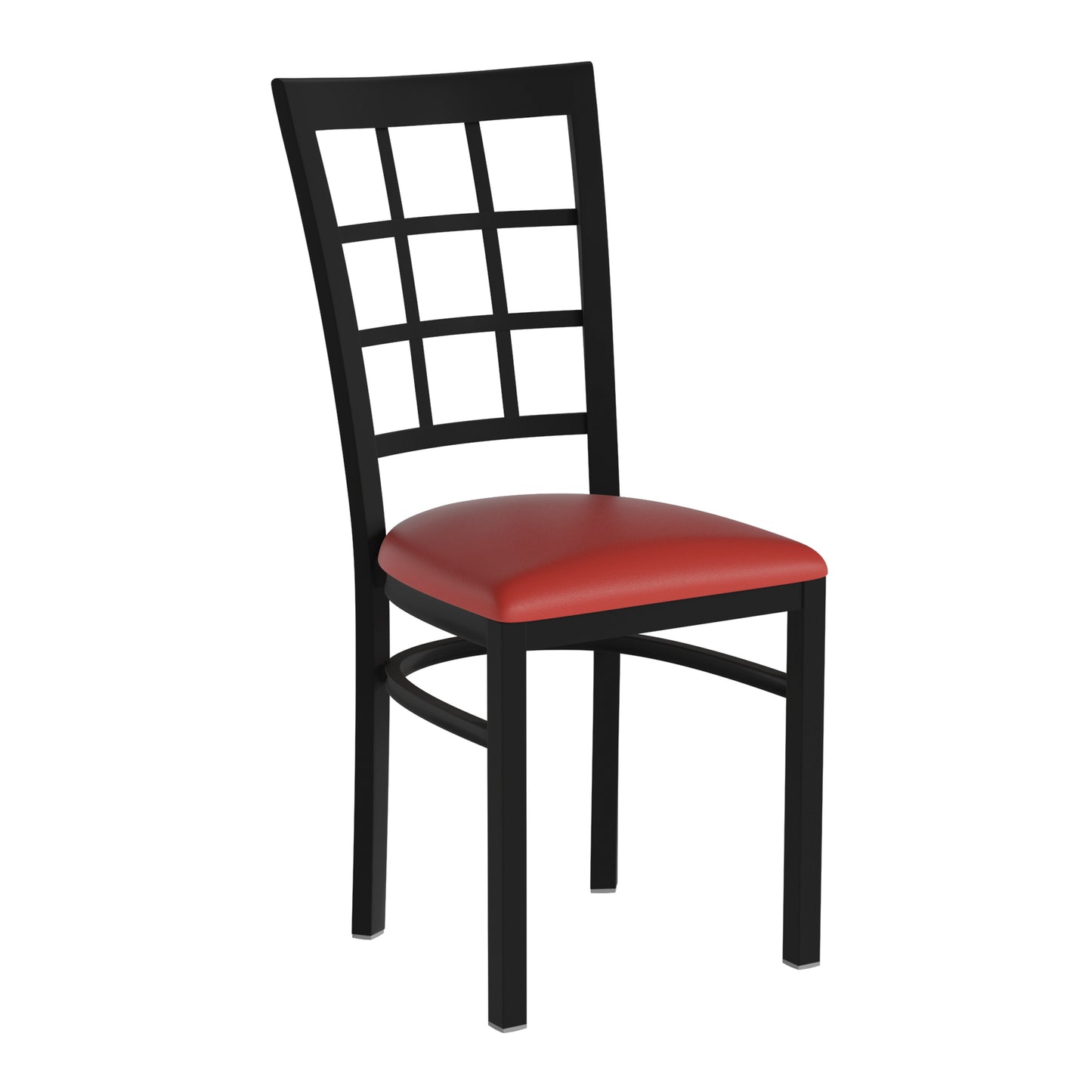 Window Back Metal Restaurant Chair - Vinyl Seat