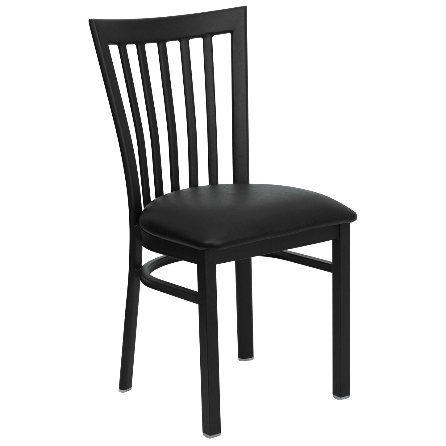 School House Back Metal Restaurant Chair - Vinyl Seat