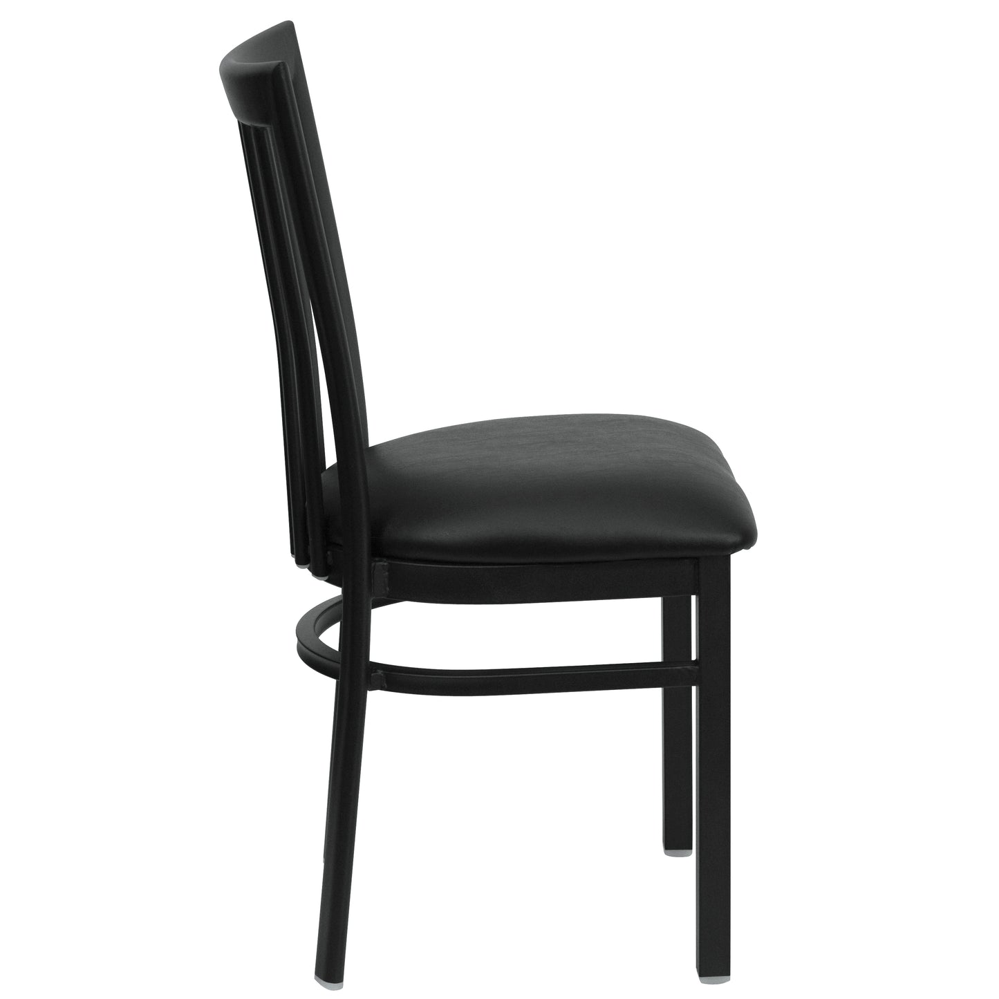 School House Back Metal Restaurant Chair - Vinyl Seat